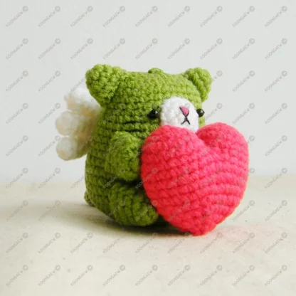 Matcha Neko Cupid Valentine Doll Keyring - Image 3