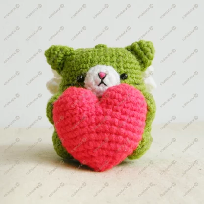 Matcha Neko Cupid Valentine Doll Keyring - Image 6