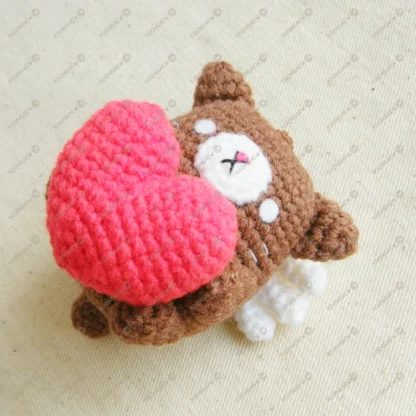 Coffee Neko Cupid Valentine Doll Keyring - Image 2