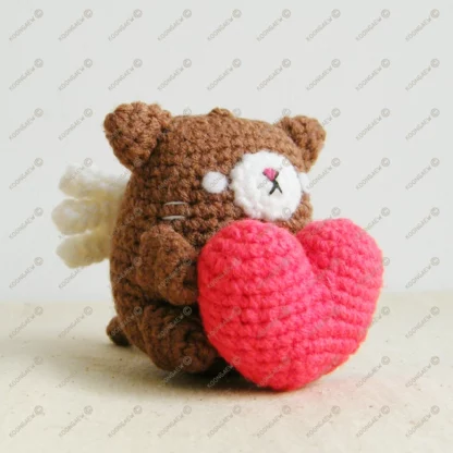 Coffee Neko Cupid Valentine Doll Keyring - Image 3