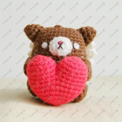 Coffee Neko Cupid Valentine Doll Keyring - Image 6