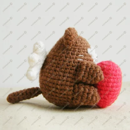 Coffee Neko Cupid Valentine Doll Keyring - Image 5