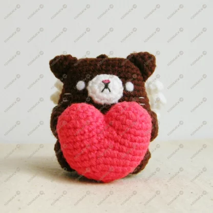 Chocolate Neko Cupid Valentine Doll Keyring - Image 6