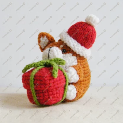 Happy Shiba Inu Season's Greetings Doll Keyring - Image 3