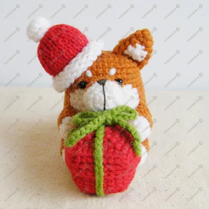 Happy Shiba Inu Season's Greetings Doll Keyring - Image 6