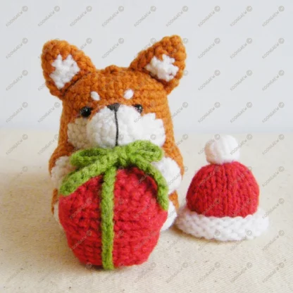 Happy Shiba Inu Season's Greetings Doll Keyring - Image 7