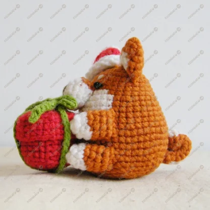 Happy Shiba Inu Season's Greetings Doll Keyring - Image 4