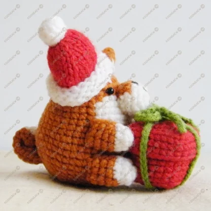 Happy Shiba Inu Season's Greetings Doll Keyring - Image 5