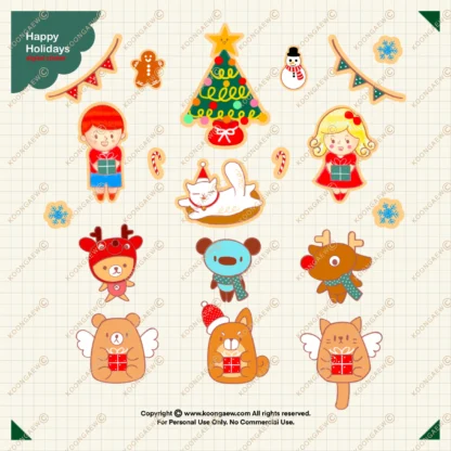 Digital Sticker Set | Season’s Greetings + Happy Holidays V.1 - Image 5