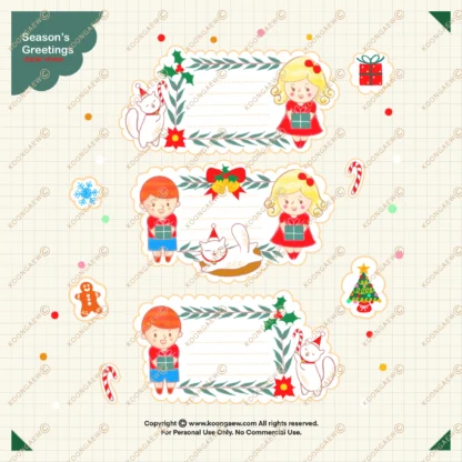 Digital Sticker Set | Season’s Greetings + Happy Holidays V.1 - Image 4