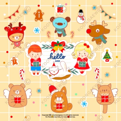 Digital Sticker Set | Season’s Greetings + Happy Holidays V.1 - Image 2