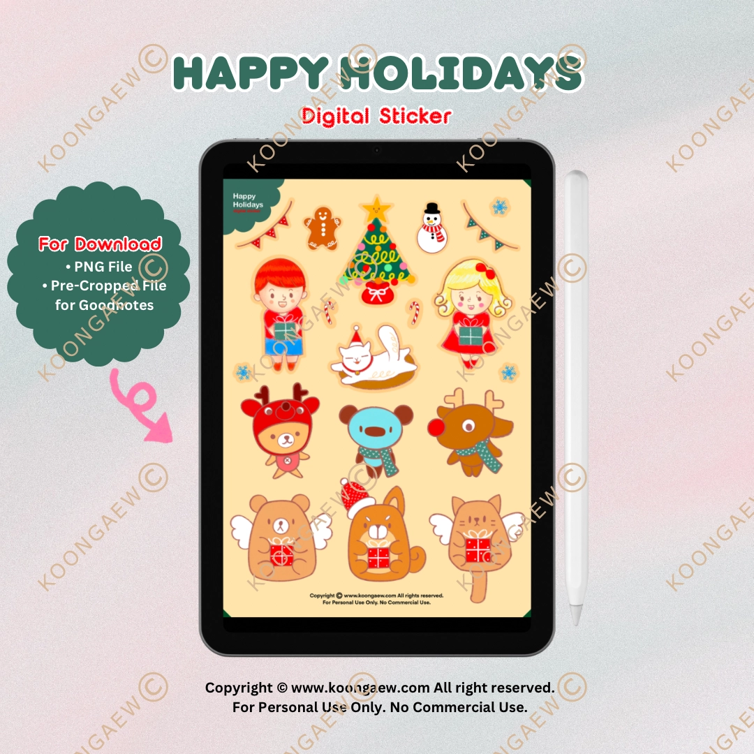 Digital Sticker Happy Holidays V.1