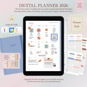 Digital Planner 2026-Portrait-Blue
