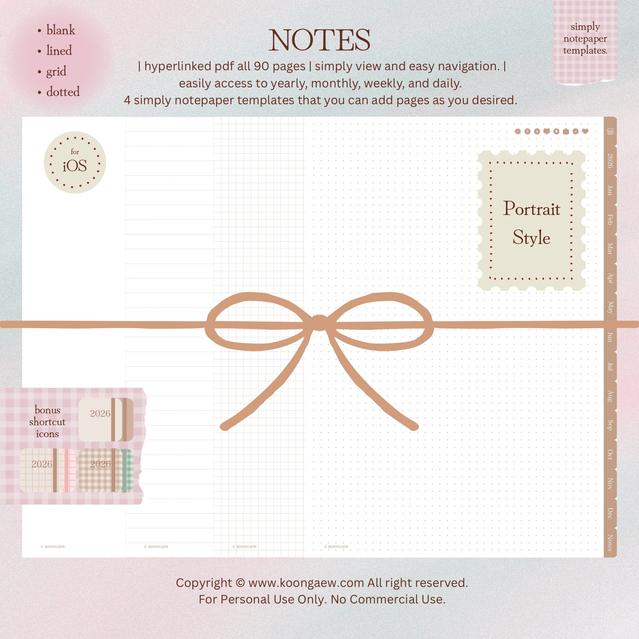 Digital Planner 2026-Portrait-Brown - Image 11