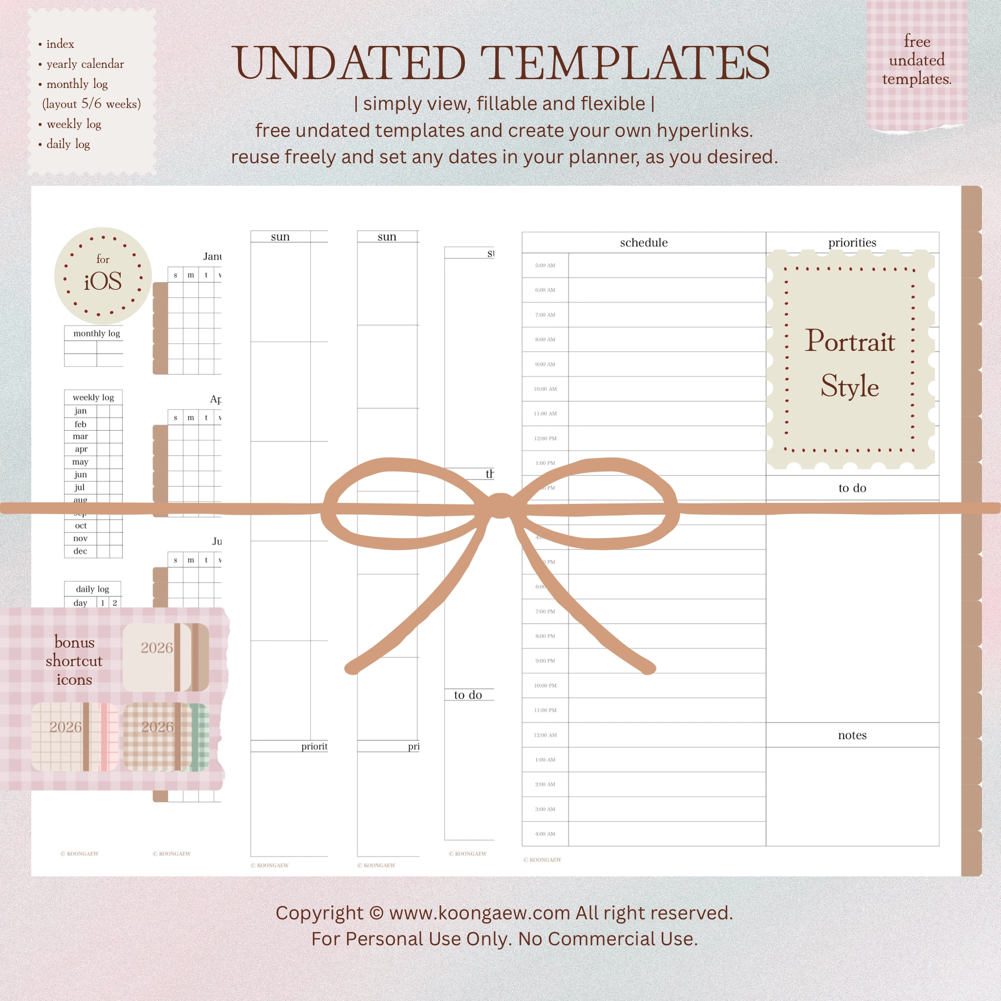 Digital Planner 2026-Portrait-Brown - Image 12
