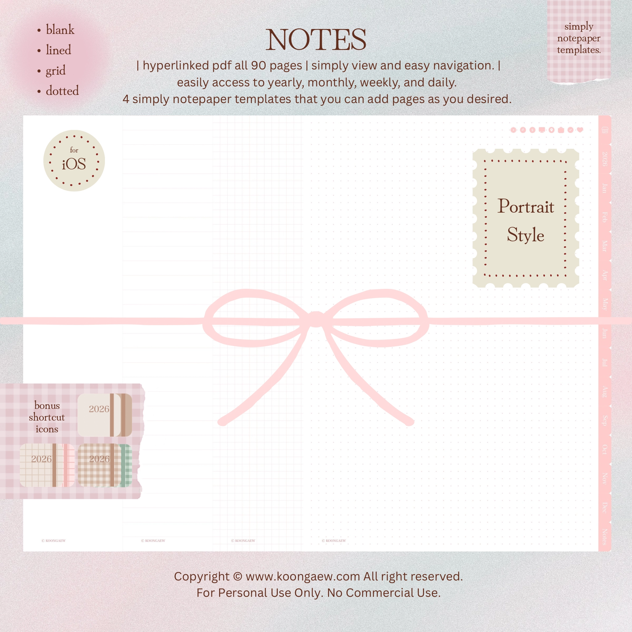 Digital Planner 2026-Portrait-Rose - Image 11